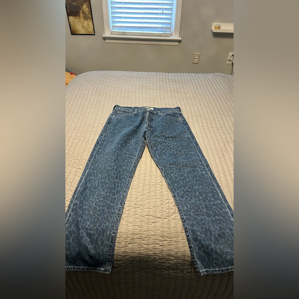 MOTHER Women’s Blue Leopard Print Jeans